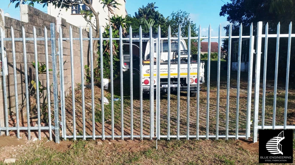 Steel Palisade Fencing and Gates installed. Palisade Fencing Installations, KwaZulu Natal, Durban, Ballito, Hillcrest, Amanzimtoti, Pinetown, Gauteng, Johannesburg, Pretoria, Midrand, South Africa