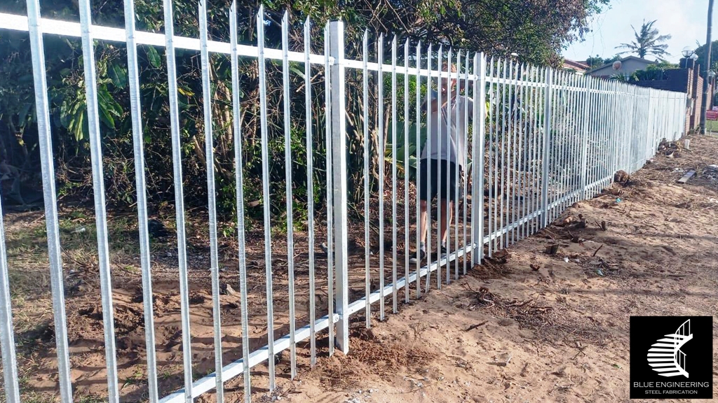 Steel Palisade Fencing and Gates installed. Palisade Fencing Installations, KwaZulu Natal, Durban, Ballito, Hillcrest, Amanzimtoti, Pinetown, Gauteng, Johannesburg, Pretoria, Midrand, South Africa