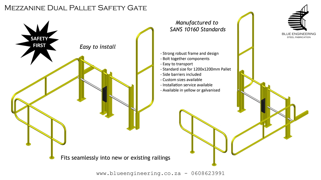 ezzanine Dual Pallet Safety Gates. Available in Gauteng, Johannesburg, Pretoria, KwaZulu Natal, Durban