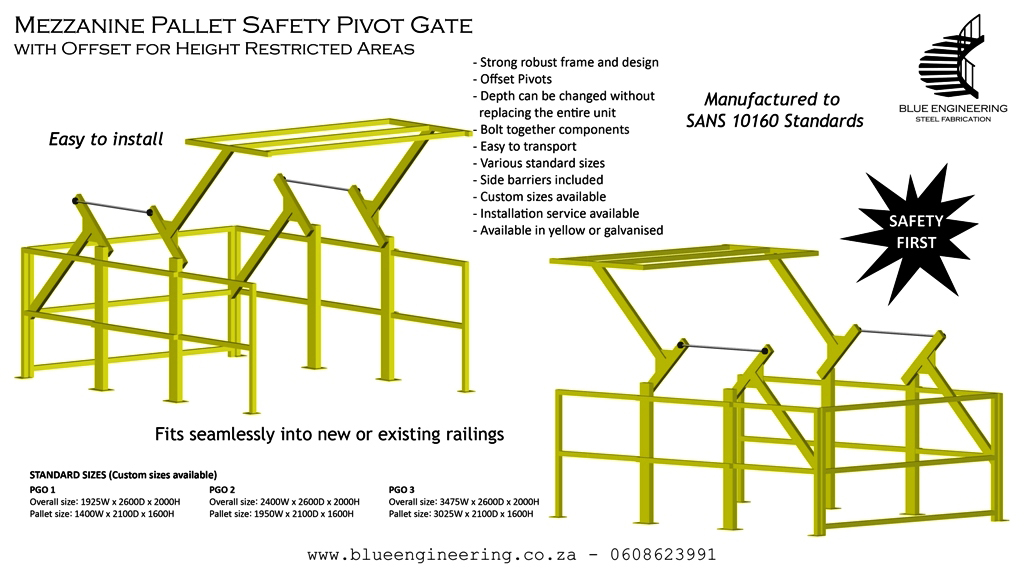 Mezzanine Pallet Gate with Offset Pivot, Gauteng, KwaZulu Natal, Johhnnesburg, Pretoria, Durban, South Africa